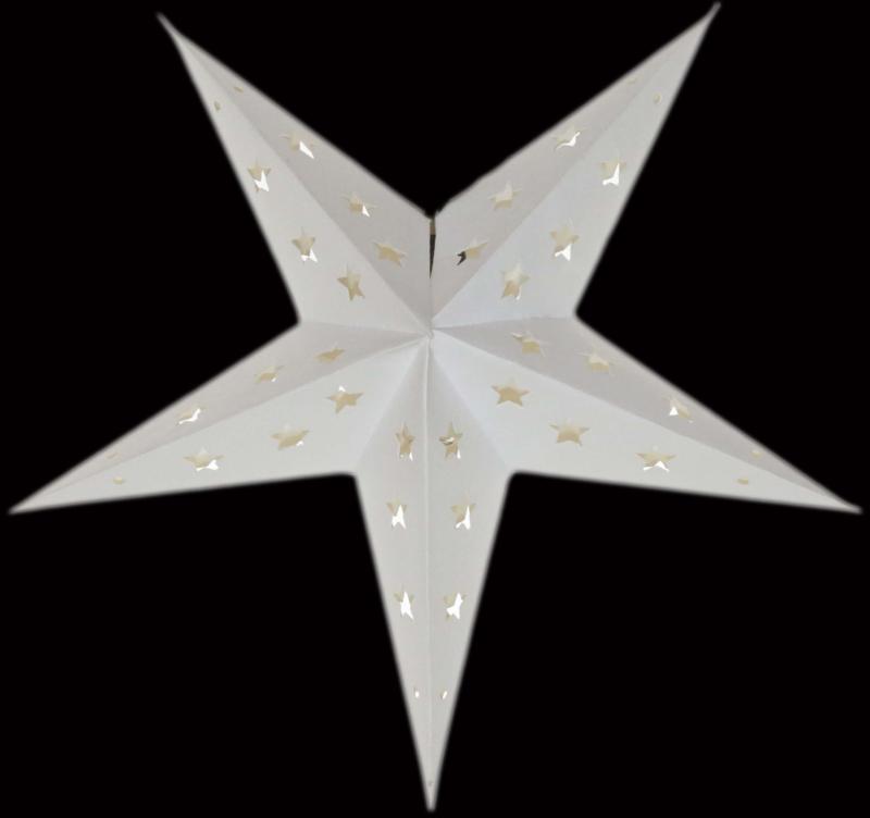 Baby Lotus white - Foldable glowing star, paper poinsettia with 5 points, 40 cm
